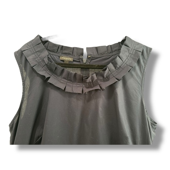 TALBOTS EMBROIDERED PLEAT-NECK SHIFT DRESS Sz16 - Picture 4 of 6